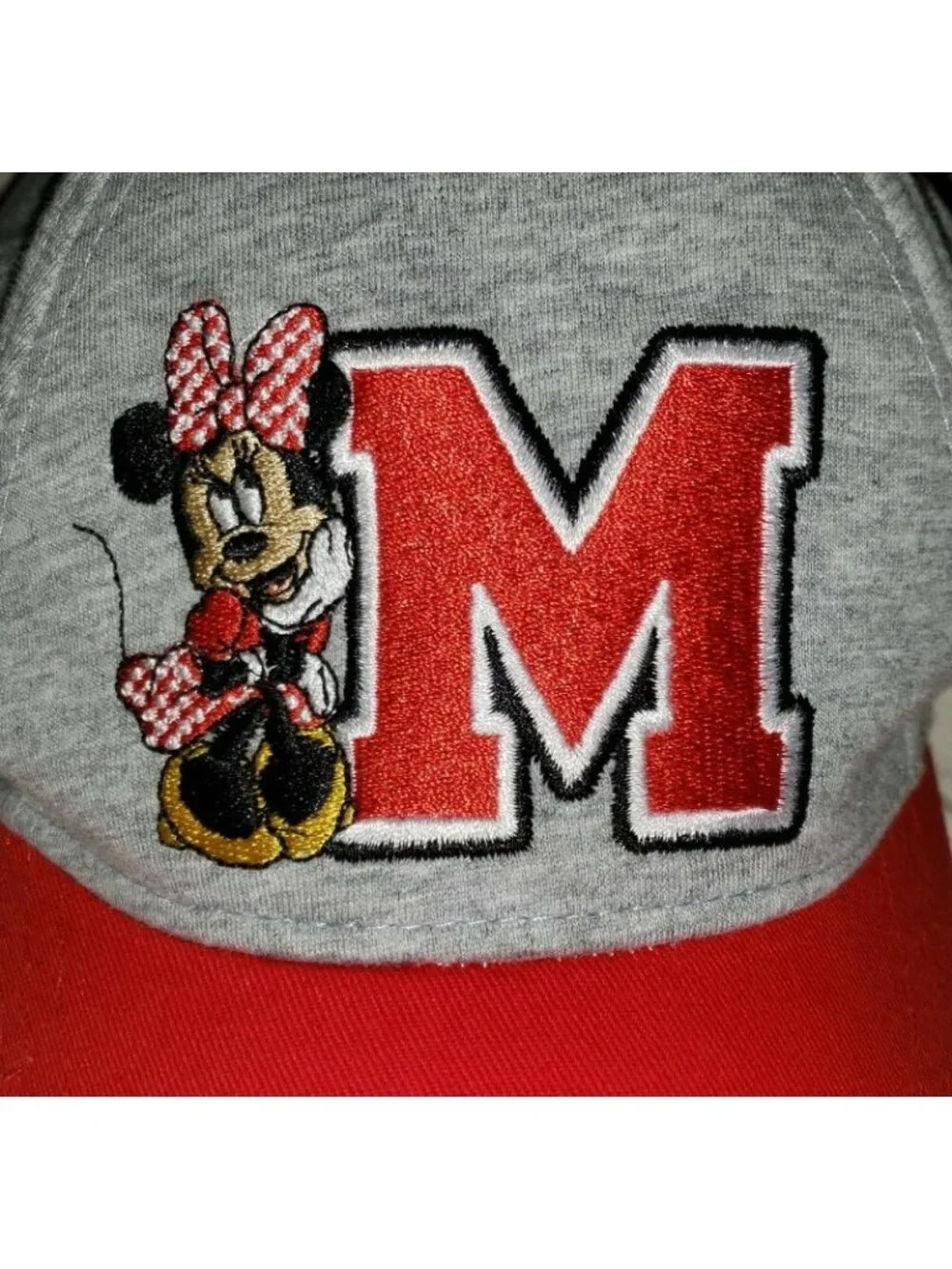 Minnie  Hat Cap Toddler Youth Red and Gray Adjustable One Size